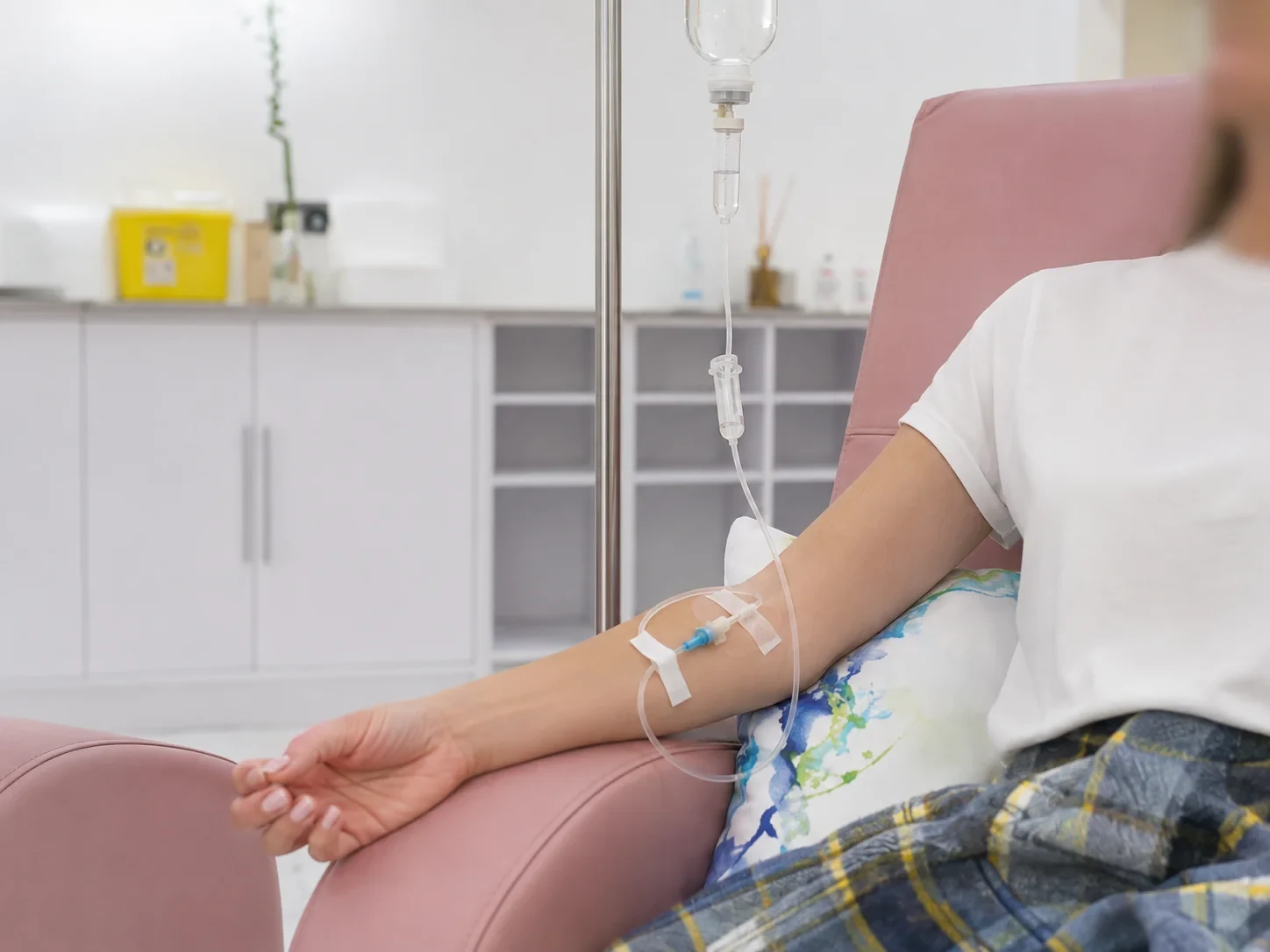 Paciente durante una experiencia de sueroterapia en Sollievo