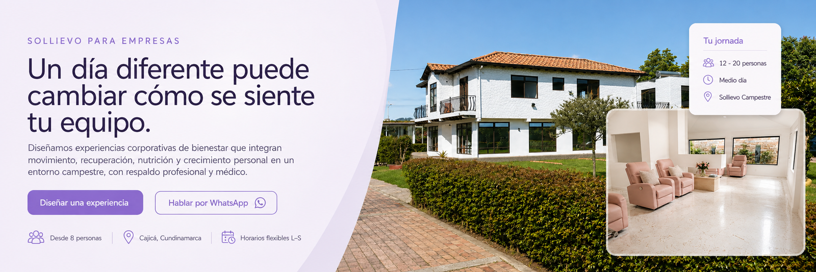 Sollievo para Empresas - experiencias corporativas de bienestar en Cajicá