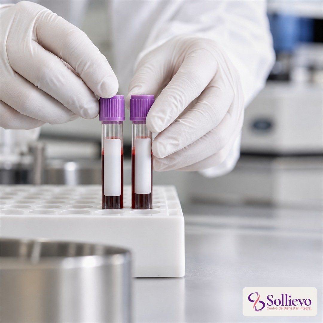 Muestras de laboratorio clinico, referencia visual a la evidencia genetica entre higado graso y sindrome de ovario poliquistico - Sollievo